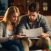 man and woman determining if they owe taxes on bank account interest