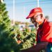man working a seasonal job