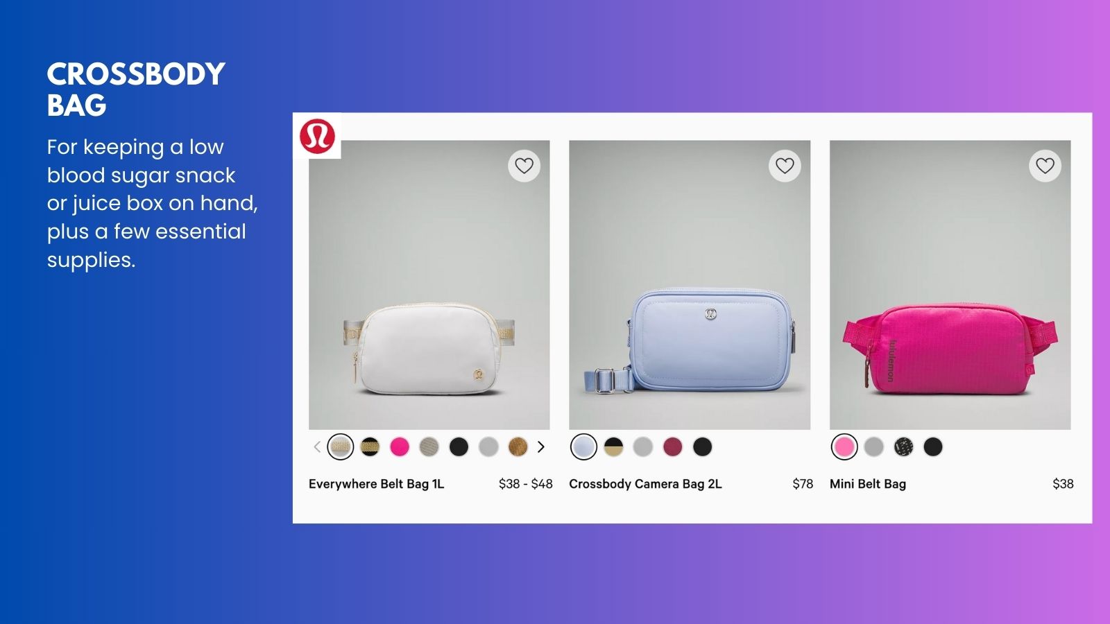 Crossbody bag for carrying diabetes supplies on the go.