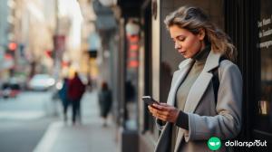 woman using data collection apps to make extra money