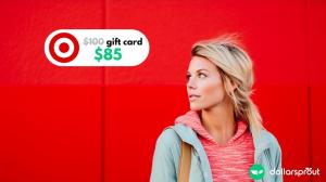 woman purchasing a discounted target gift card