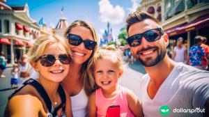 family visiting disney world for free