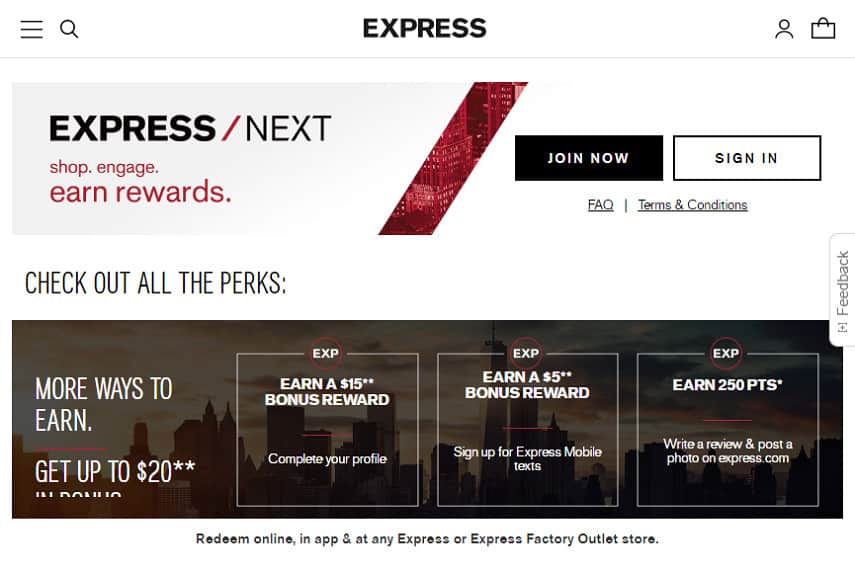 Express rewards program