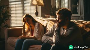 spouses contemplating one another's financial infidelity