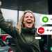 woman uses free gas cards to save on fuel