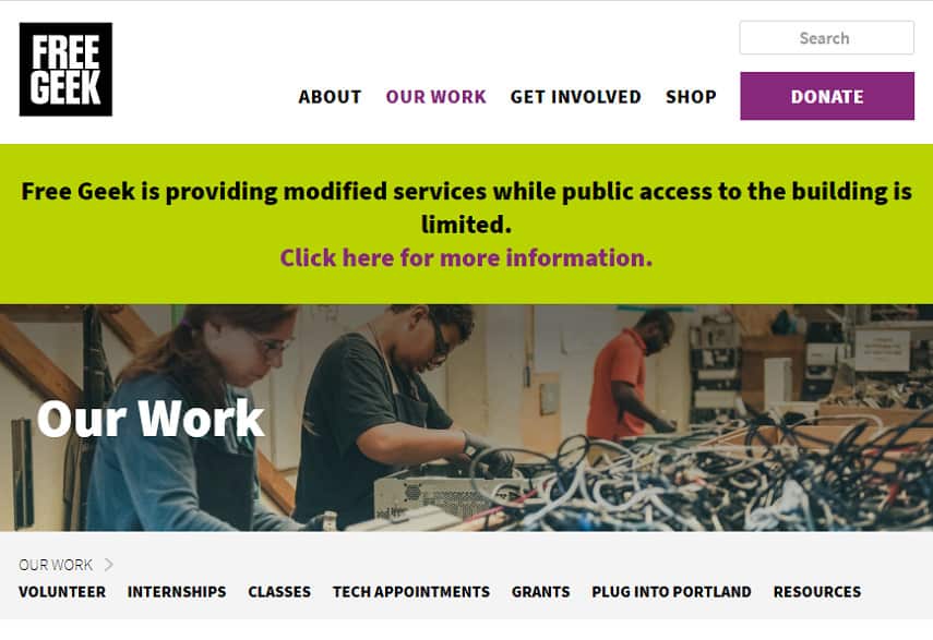 Free Geek home page