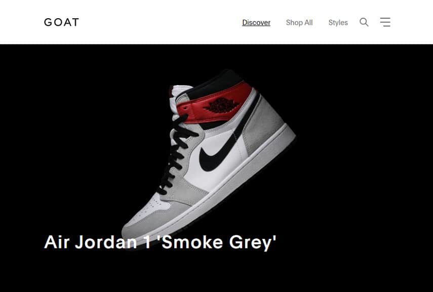 GOAT homepage