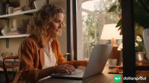 A mom working from home as a virtual assistant.