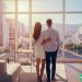 A young couple tours a condo in Miami as a potential investment property.
