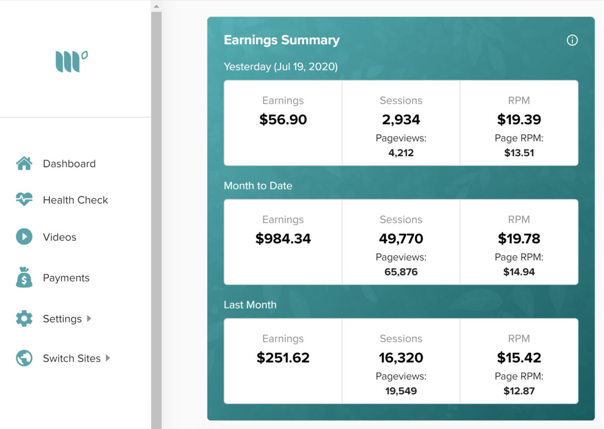 mediavine advertising earnings