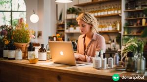 A candle shop owner that is working on putting her inventory online for purchase.
