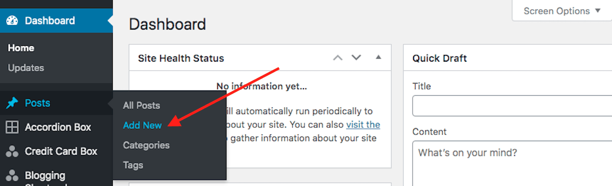 WordPress New Post