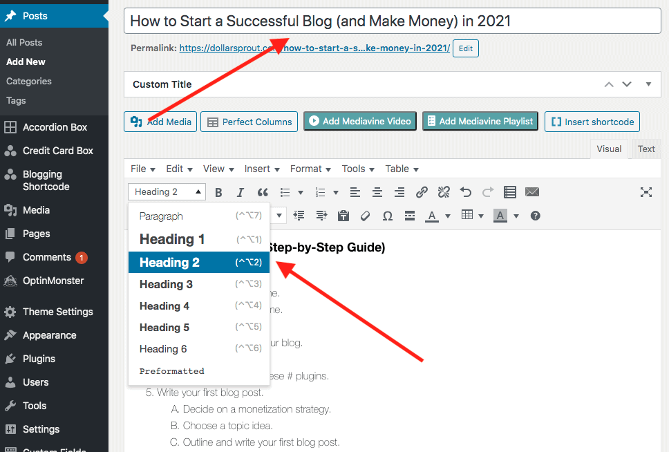 WordPress Outline